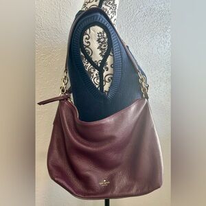 Kate Spade Alena Pebbled Leather Women's Medium Crossbody Bag Purse Handbag,Plum
